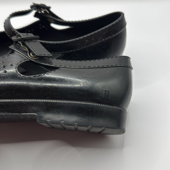 Mini Melissa Black Mary Jane Stacked Shoes Size 4 - Picture 4 of 8